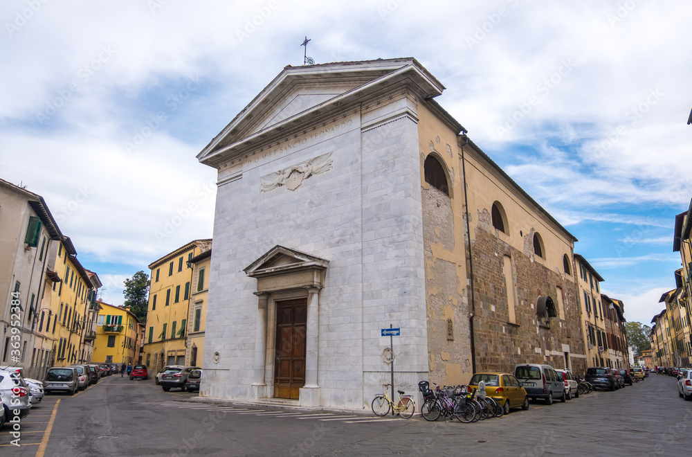 The church of San Leonardo in Borghi of Lucca, Tuscany, Italy