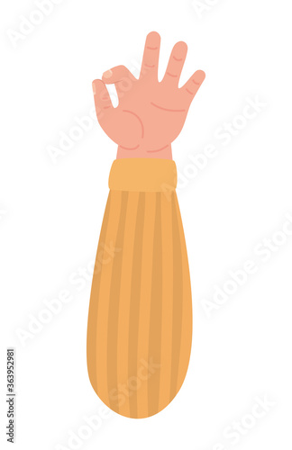 okey hand design of People arm finger person learn communication healthcare theme Vector illustration