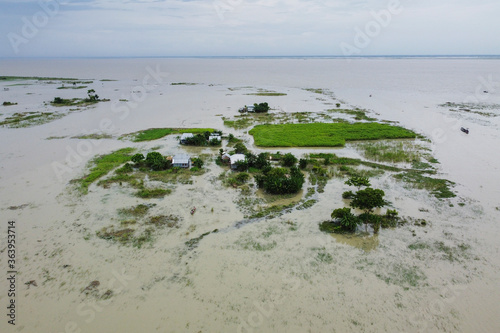Wallpaper Mural Aerial view farmlands in flood water. Torontodigital.ca