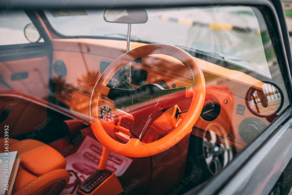 Fototapeta premium steering wheel of a car 