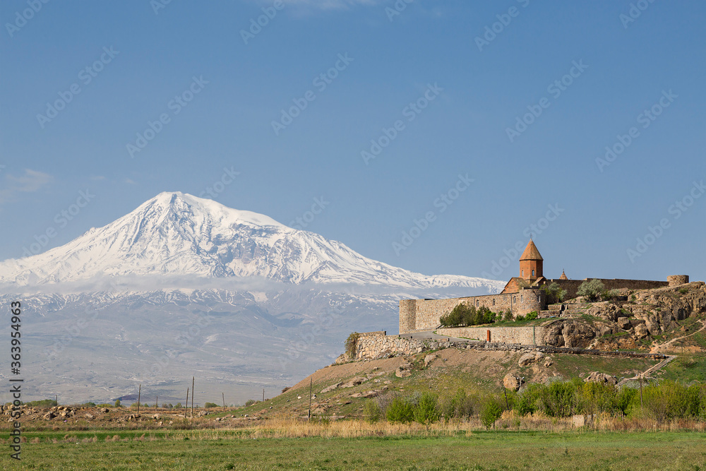 Fototapeta premium Khor Virap Monastery with the Mount Ararat in the background in Armenia