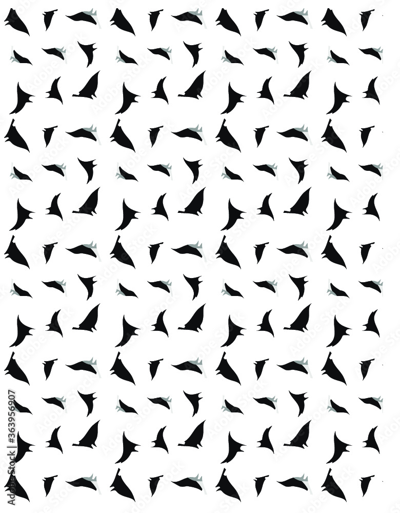 Black Crows, Ravens and Magpies Repeat Pattern.