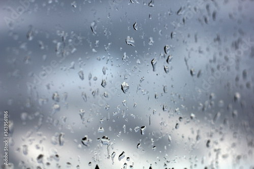 Rain Drops On Window Glass