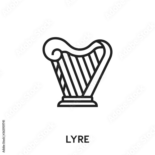 lyre vector icon. lyre sign symbol. Modern simple icon element for your design	