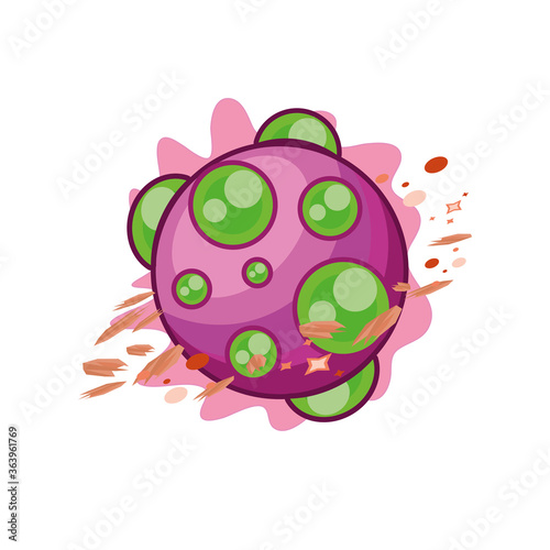 fantastic planets on white background
