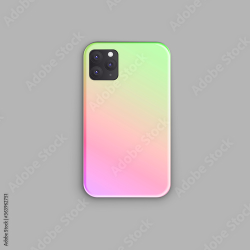 Stylish design of smartphone cases stylish trend blue pink gradient print. Sm...