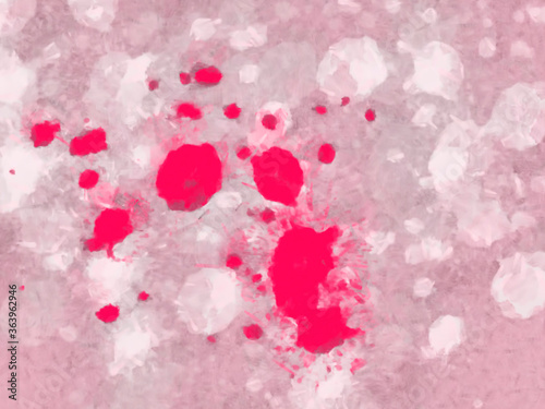 crimson red spots on a pastel pink background abstract watercolor
