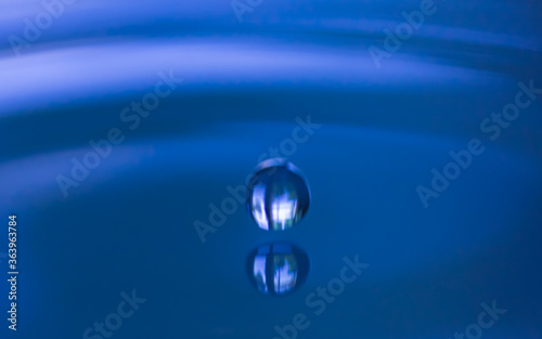 Blue Color water drop and splash