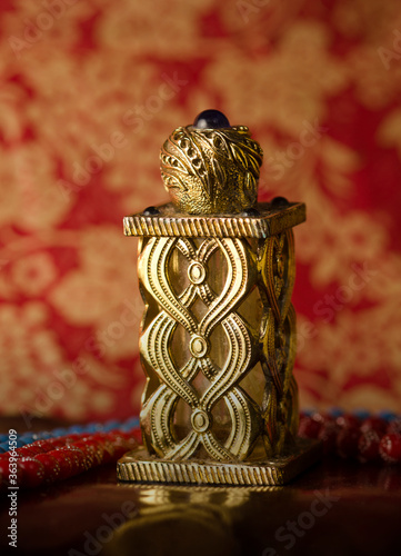 Beautiful Arabic style attar perfume or agarwood oil fragrances photo