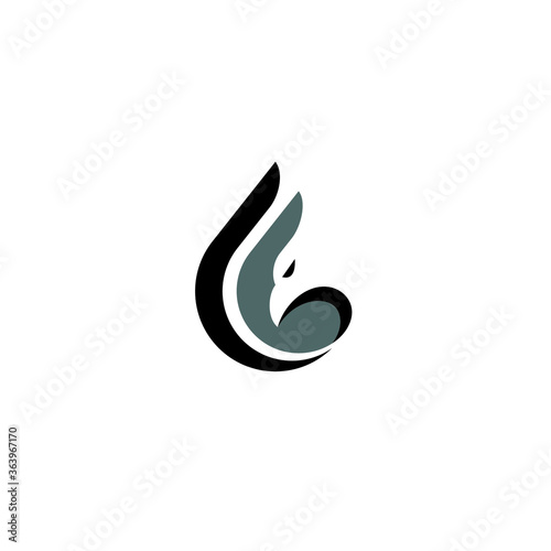 Oil or Water Drop and Falcon logo   icon design