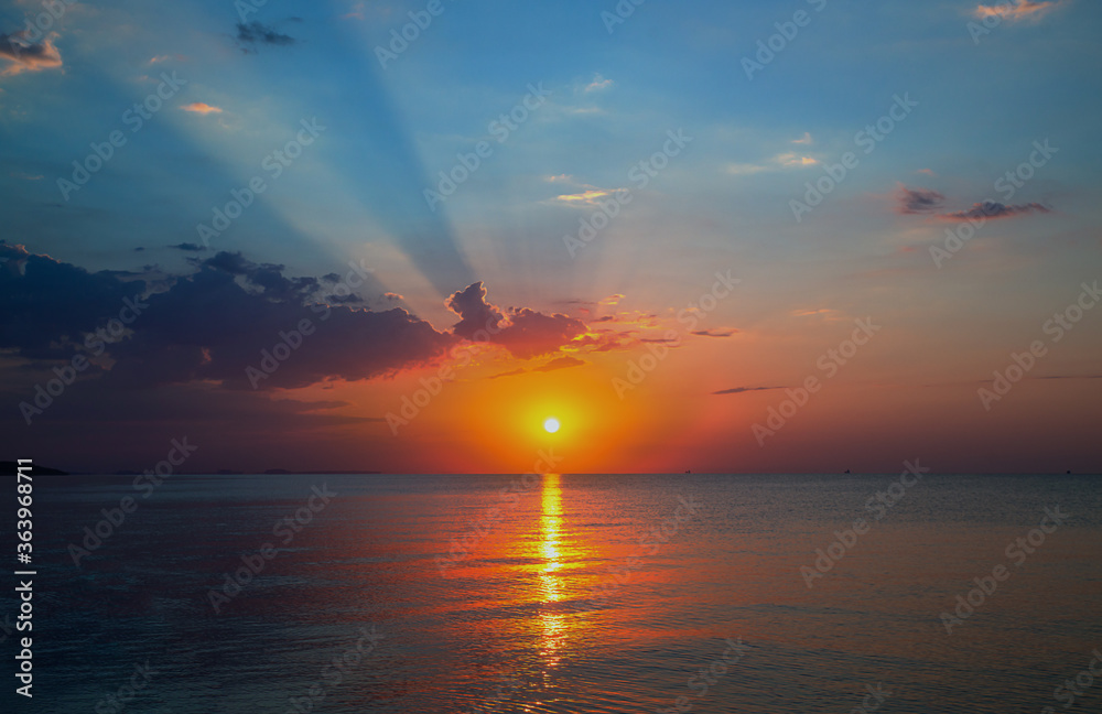 Very beautiful sunrise on the Mediterranean coast Very beautiful sunrise on the Mediterranean coast