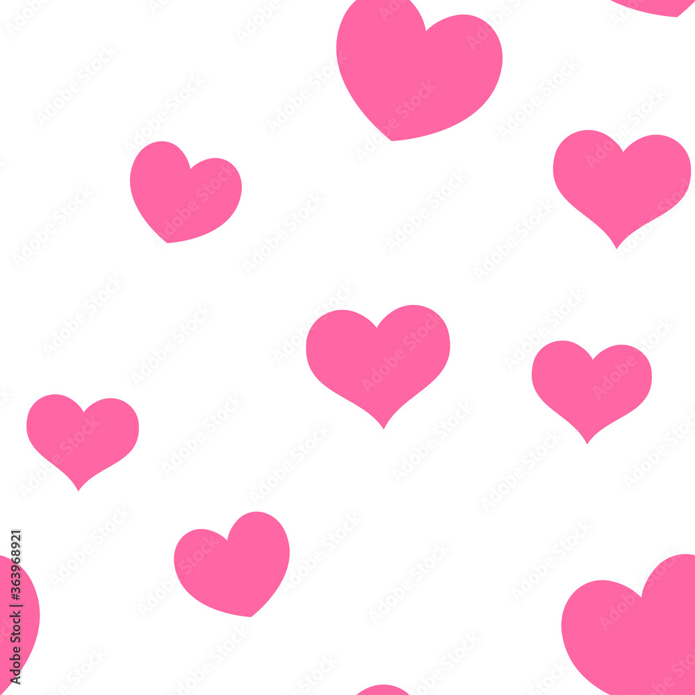 Seamless pattern of hearts. Universal print. Loopable love texture. Romantic background for designs.