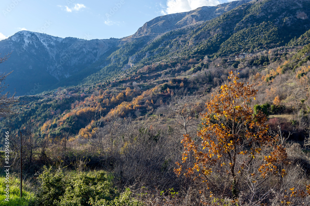 Mountains in a winter, sunny day (Greece, Peloponnese).