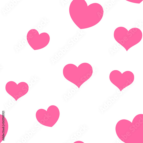 Seamless pattern of hearts. Universal print. Loopable love texture. Romantic background for designs.