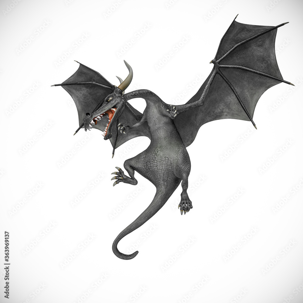 dragon cartoon floating in the air