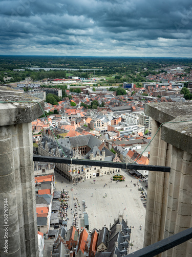 Obraz na plátně city centre of Mechelen Belgium 2 Juli 2020