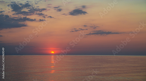 Very beautiful sunrise on the Mediterranean coast