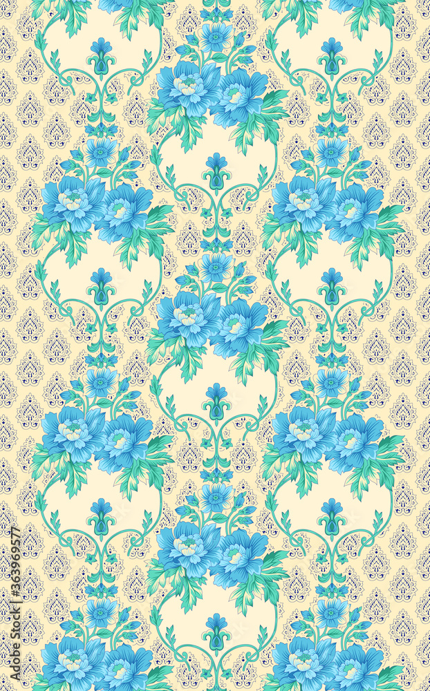 seamless pattern with floral pattern for textile print