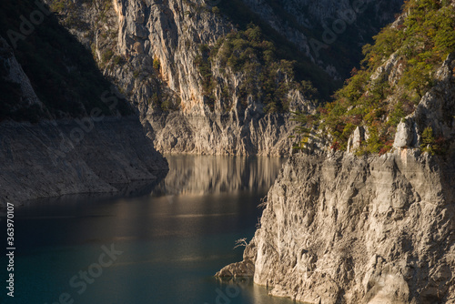 Piva Canyon in autumn, National park Montenegro.