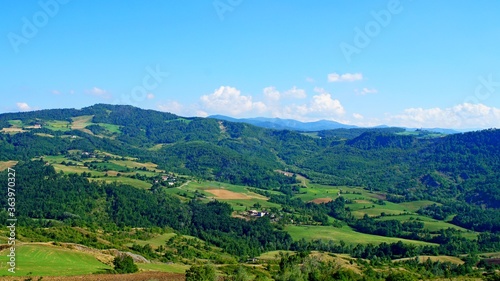 landscape with mountains and blue sky © Yana