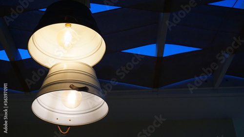 designer lamps made of metal buckets