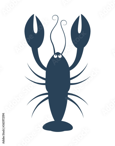 Dark blue Cancer zodiac sign with the image of an arthropod animal. Illustration of an astrology sign. Vector icon © Alisa