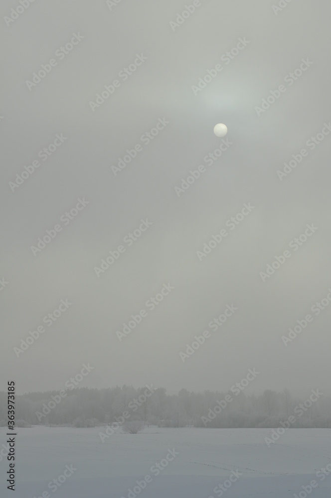 Fototapeta premium Polska - Mazury. Krajobraz we mgle.