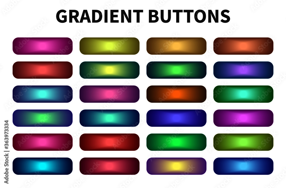 Isolated Gradient Vector buttons collection for web and mobile apps Isolated Gradient Vector buttons collection for web and mobile apps
