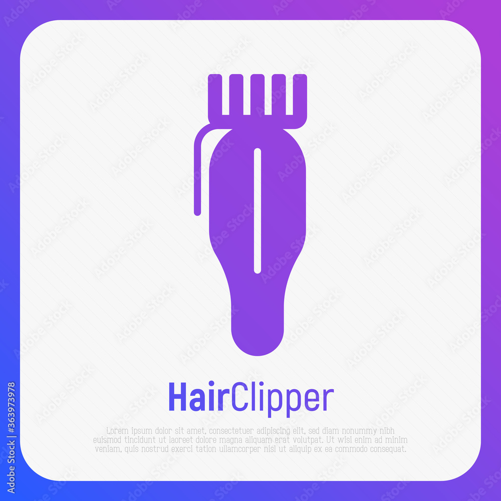 Hair clipper thin line icon. Barber's equipment. Vector illustration. Hair clipper thin line icon. Barber's equipment. Vector illustration.