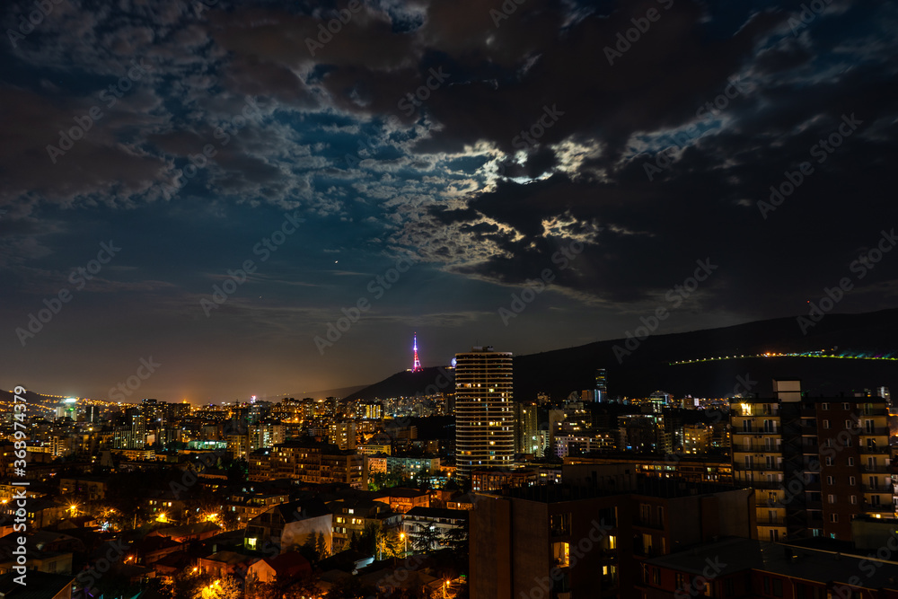 Fototapeta premium Tbilisi city in the night