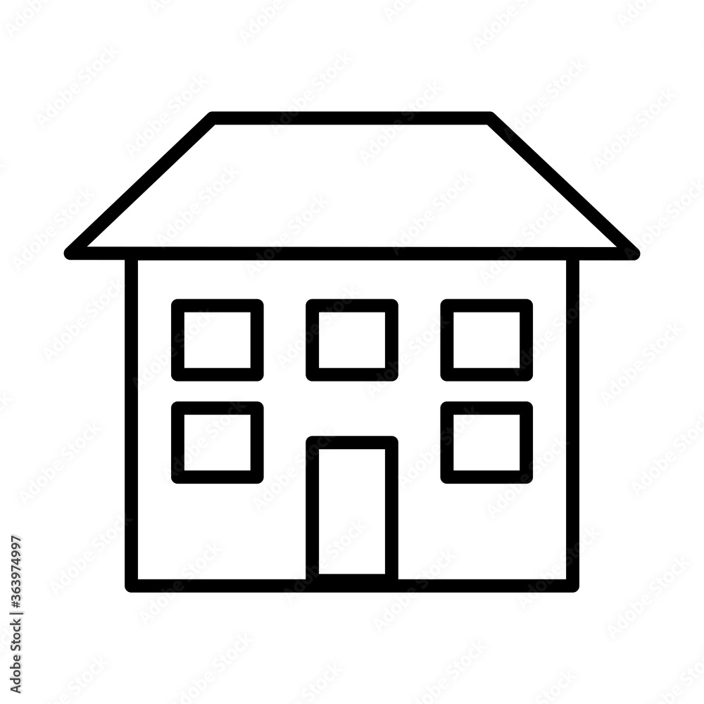 big house icon, line style big house icon, line style