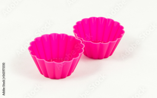 Pink silicone cake cups