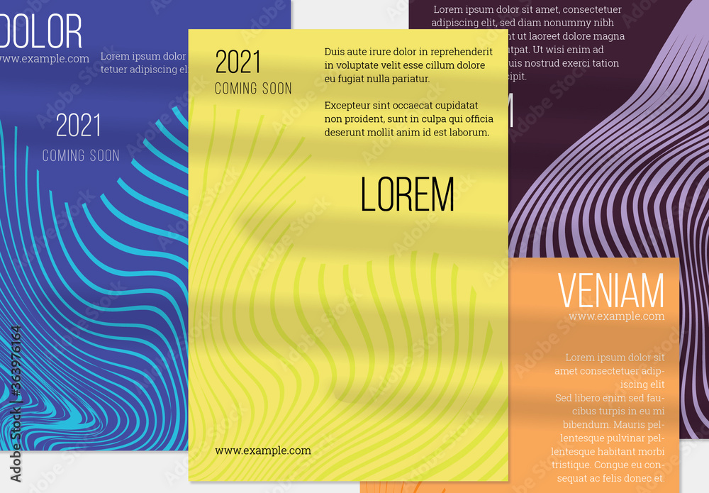 Yellow and Royal Blue Vertical Flyer Layout with Abstract Wavy Shape ...
