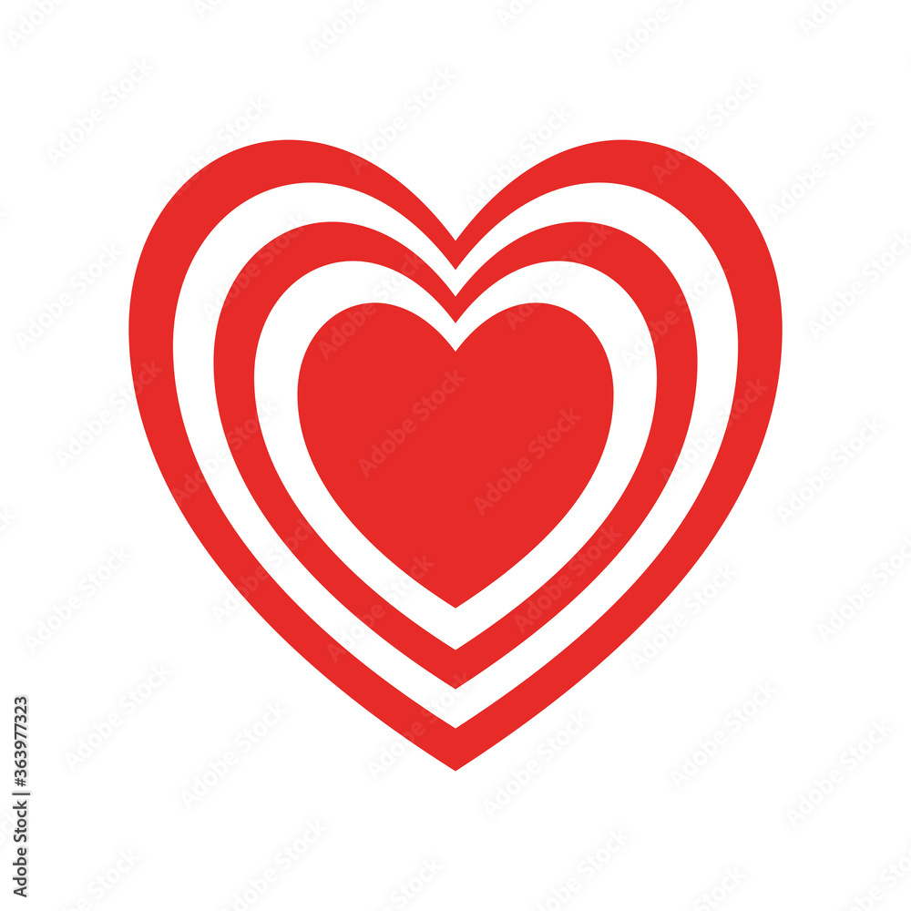 hearts inside heart flat style icon design of love passion and romantic theme Vector illustration hearts inside heart flat style icon design of love passion and romantic theme Vector illustration
