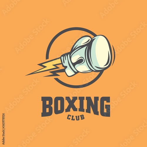 Boxing club logo design sport simbol. Vector icon martial art.