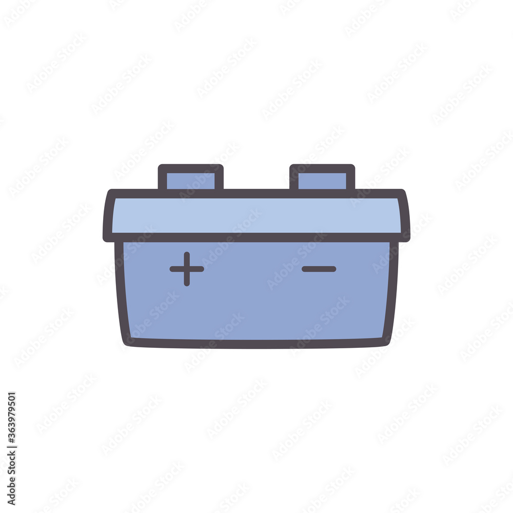 motor battery line and fill style icon vector design motor battery line and fill style icon vector design