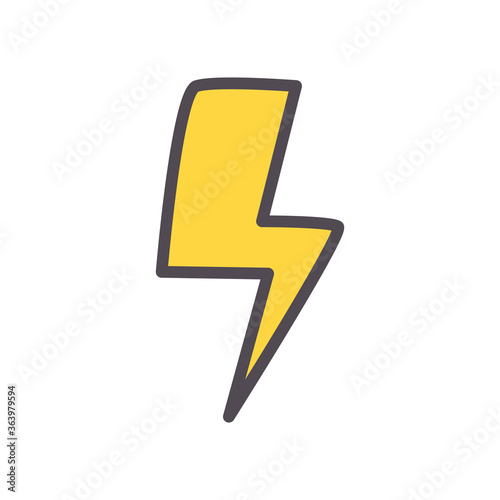 thunder line and fill style icon vector design