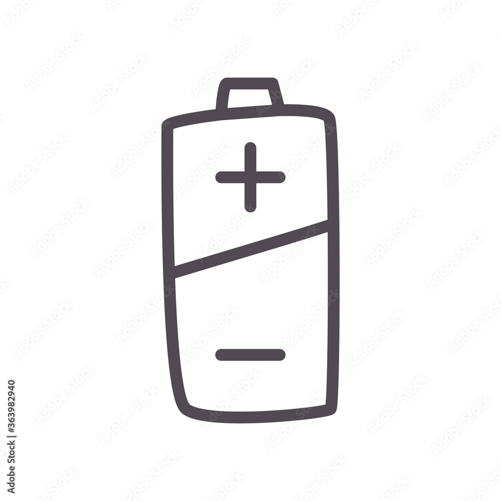 half battery line style icon vector design half battery line style icon vector design