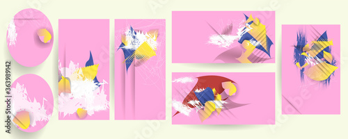 Set frames blank templates set. Text in brackets, citation empty speech bubbles, quote bubbles. Textbox isolated on color background. Vector illustration