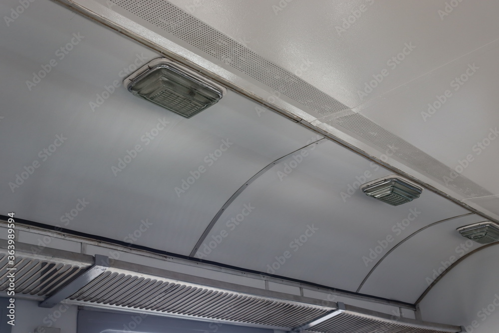 Fototapeta premium wagon lamps on ceiling hanging