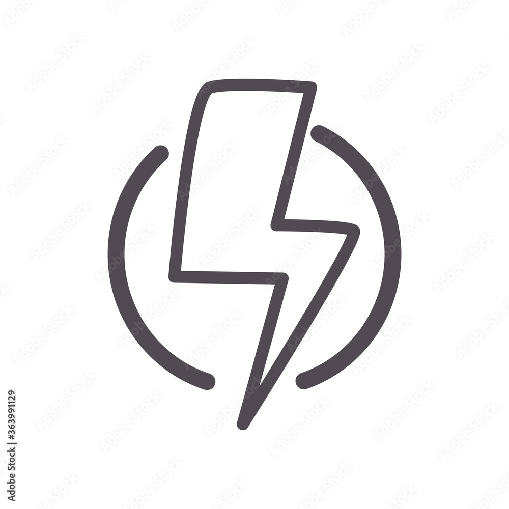 thunder line style icon vector design thunder line style icon vector design