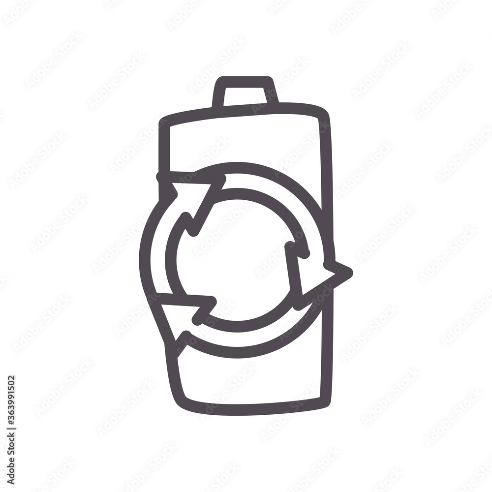 eco battery with recycle arrows line style icon vector design eco battery with recycle arrows line style icon vector design