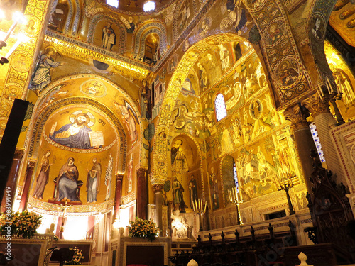 The Palatine Chapel in Palermo, ITALY. Which is the royal chapel of the Norman kings of Sicily, situated in the Palazzo Reale