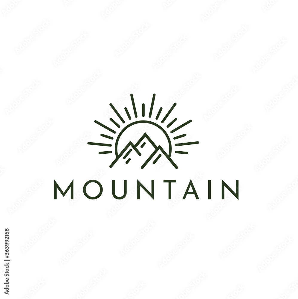 Fototapeta premium Mountain Logo icon design element with linear style