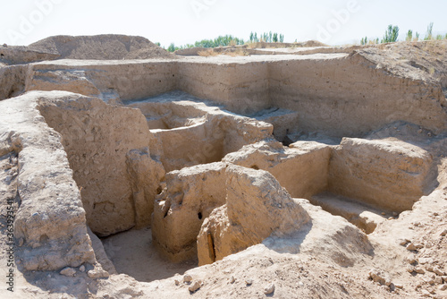 Remains of Ancient Panjakent. a famous Historic site in Panjakent, Tajikistan.