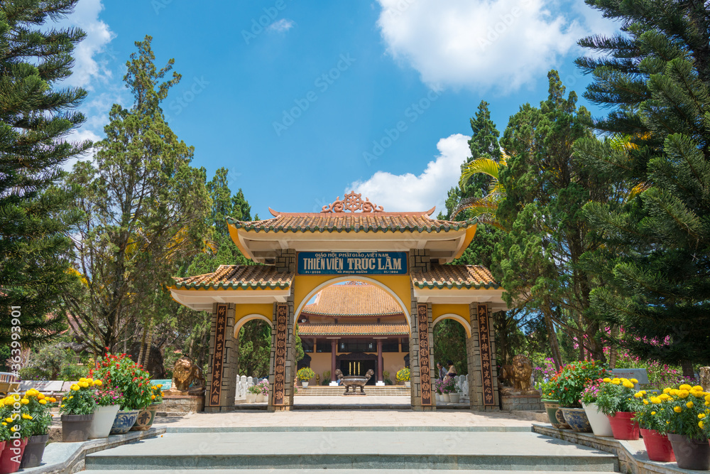 Truc Lam Zen Monastery. a famous Historical site in Dalat, Vietnam.