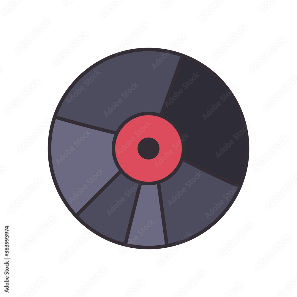 vinyl line and fill style icon vector design vinyl line and fill style icon vector design