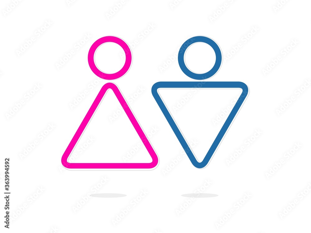 isolated gender, pink women and blue man symbols, icons, flat infographic, vector design isolated gender, pink women and blue man symbols, icons, flat infographic, vector design