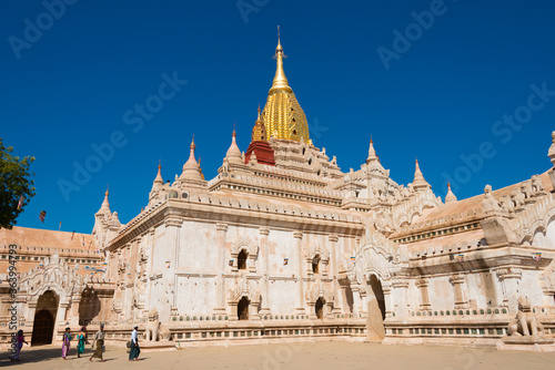 Ananda Temple at Bagan Archaeological Area and Monuments. a famous Buddhist ruins in Bagan, Mandalay Region, Myanmar. © beibaoke