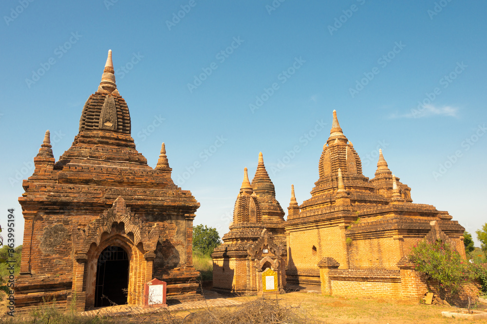 Bagan Archaeological Area and Monuments. a famous Buddhist ruins in Bagan, Mandalay Region, Myanmar.